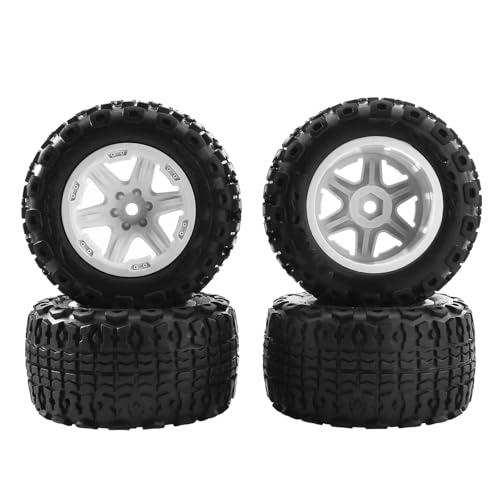 RC Auto Reifen Für Traxxas Für HSP Für HPI Für Tamiya Für Kyosho 1/10 RC-Teile 104 Mm Für Monster Truck Für Buggy-Reifen Rad 12 Sechskant(White) von QOAKSDY