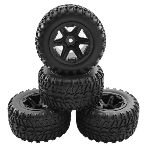 RC Auto Reifen Für Traxxas Für HSP Für HPI Für Tamiya Für Kyosho Für Wltoys 1/10 Für Monster Truck Teile 104 Mm Für Buggy-Reifen Rad 12 Sechskant(Black) von QOAKSDY