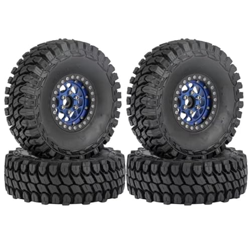RC Auto Reifen Für Traxxas Für TRX4 D90 Für Axial Für SCX10 II III Für Redcat Für MST 1/10 RC Crawler Car 110 Mm 1,9 Gummireifen Radreifen(Blue) von QOAKSDY