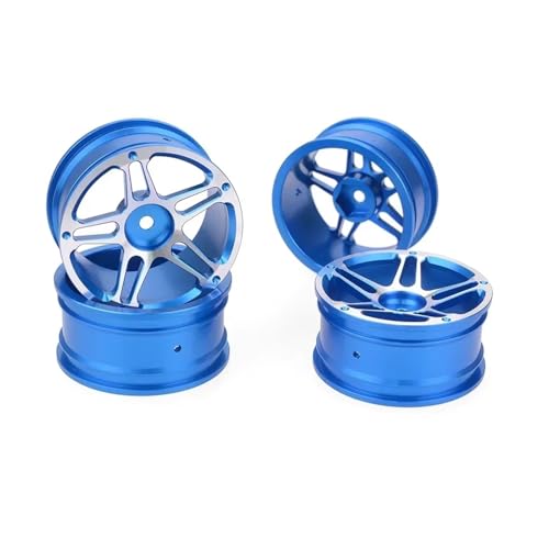 RC Teile Für HSP Für Tamiya Für HPI Für Kyosho Für Sakura 110 1/10 RC On-Road Drift Car 52 Mm Metall-Radnabe 1,9 Zoll Kletterauto-Felge(Blue) von QOAKSDY