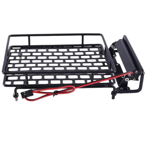 RC Teile Für Tamiya CC01 CR01 D90 Für Axial Für SCX10 1/10 RC Crawler Car Metall 170x110mm Gepäckträger Dachträger Mit Lichtern RC Teile Für Tamiya CC01 CR01 D90 Für Axial Für SCX10 1/10 RC Crawler Car Metall 170x110mm Gepäckträger Dachträger Mit Lichtern von QOAKSDY
