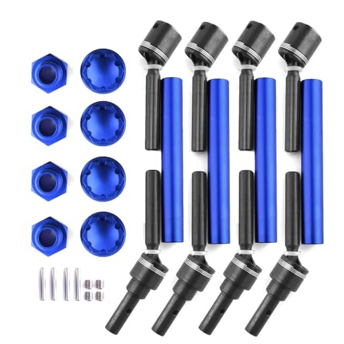 RC Teile Für Traxxas Für MAXX 2.0 V2 89076-4 Für WideMaxx 1/10 RC-Teile 4 Stück Verlängerte Antriebswelle CVD Mit Radsechskant-Ersatz(Blue) von QOAKSDY