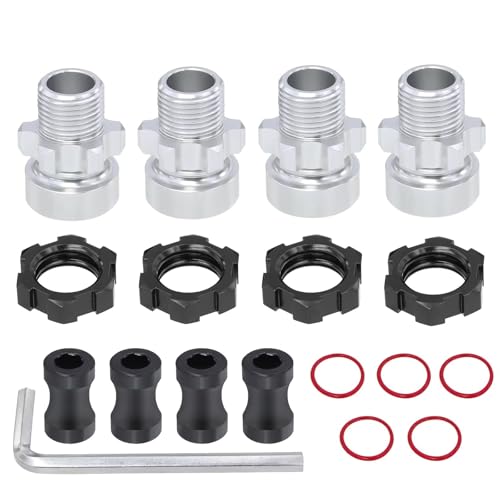 RC Teile Für Traxxas Für Slash 2wd Für Rustler Für Stampede Für Bandit 4WD 4X4 1/10 RC Autoteile Metallkeilrad-Sechskantnabenadapter(Black) von QOAKSDY