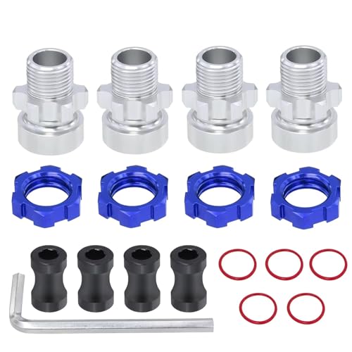 RC Teile Für Traxxas Für Slash 2wd Für Rustler Für Stampede Für Bandit 4WD 4X4 1/10 RC Autoteile Metallkeilrad-Sechskantnabenadapter(Blue) von QOAKSDY