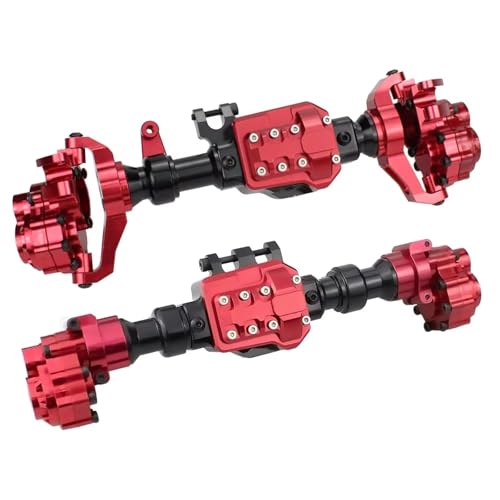RC Teile Für Traxxas Für TRX-4-Achsen, Upgrade-Teile, Zubehör, Aluminiumlegierung, Portalachsengehäuse Vorne Und Hinten, 1/10 RC Crawler Car(Red) von QOAKSDY
