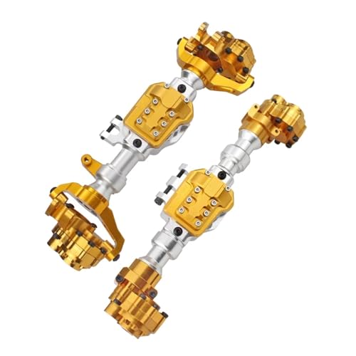 RC Teile Für Traxxas Für TRX-4-Achsen, Upgrade-Teile, Zubehör, Aluminiumlegierung, Portalachsengehäuse Vorne Und Hinten, 1/10 RC Crawler Car(Yellow) von QOAKSDY