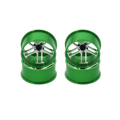 RC Teile Kompatibel Mit Tamiya Für MINI 4WD, Farbiges Rad, Aluminiumlegierung, 4 Stück, Mittlerer Durchmesser, Leichte Räder, Selbstgemachte Teile(Green) von QOAKSDY