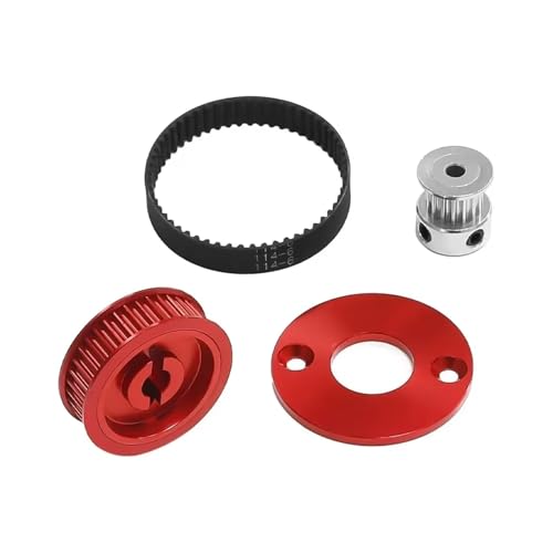 RC Teile Kompatibel Mit Tamiya Für TT-02 1/10 RC Auto Geräuscharmer Riemenantrieb 16T 40T Getriebesystem DIY Modifizieren Von Upgrade-Teilen(Red) von QOAKSDY