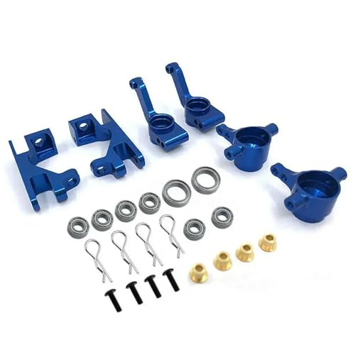 RC Teile Kompatibel Mit Traxxas Für Slash 4x4 1/10 RC Auto Links Rechts Lenkblöcke Teil 6837X C-Hubs 6832X Achsträger Nachlaufblöcke 1952X(Blue) von QOAKSDY