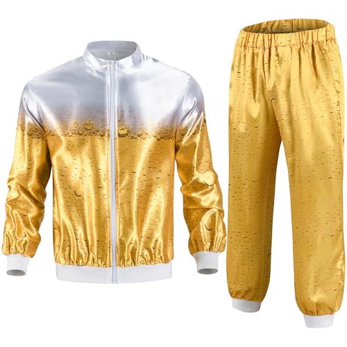 QOAUPO 80er Jahre Outfit Damen Herren 80er 90er Kostüm Bier Trainingsanzug 70er Disco Kostüm Klassische Paare Karneval Bier Kostüm Bad Taste Outfit Faschingskostüme für Disco Outfit Party QOAUPO 80er Jahre Outfit Damen Herren 80er 90er Kostüm Bier Trainingsanzug 70er Disco Kostüm Klassische Paare Karneval Bier Kostüm Bad Taste Outfit Faschingskostüme für Disco Outfit Party von QOAUPO