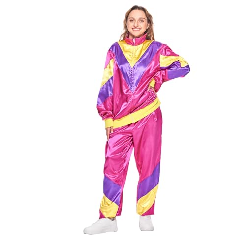 QOAUPO 80er Jahre Outfit Damen Herren Paare Karneval Trainingsanzug Retro Disco Kostüm Stehkragen Jacke Hose Anzug Bad Taste Outfit 70er Punk Jogginganzug 80er Jahre Kleidung Faschingskostüme QOAUPO 80er Jahre Outfit Damen Herren Paare Karneval Trainingsanzug Retro Disco Kostüm Stehkragen Jacke Hose Anzug Bad Taste Outfit 70er Punk Jogginganzug 80er Jahre Kleidung Faschingskostüme von QOAUPO