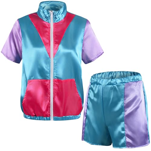 QOAUPO 80er Jahre Outfit Herren, Kurz Trainingsanzug Paar Karneval Disco Outfit Retro 90er Jahre Outfit Damen Klassische Bad Taste Outfit Hippie Kostüm Faschingskostüme für Karneval Party QOAUPO 80er Jahre Outfit Herren, Kurz Trainingsanzug Paar Karneval Disco Outfit Retro 90er Jahre Outfit Damen Klassische Bad Taste Outfit Hippie Kostüm Faschingskostüme für Karneval Party von QOAUPO