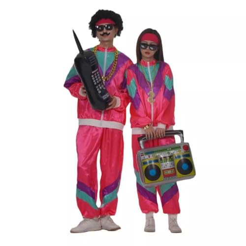 QOAUPO 80er Jahre Outfit Herren Damen 90er Trainingsanzug Retro Paare Karneval Bad Taste Outfit Zip Up Jacke Hose Anzug Cosplay Kostuum Hippie Kostüm Disco Party Kostüm für Karneval Party QOAUPO 80er Jahre Outfit Herren Damen 90er Trainingsanzug Retro Paare Karneval Bad Taste Outfit Zip Up Jacke Hose Anzug Cosplay Kostuum Hippie Kostüm Disco Party Kostüm für Karneval Party von QOAUPO
