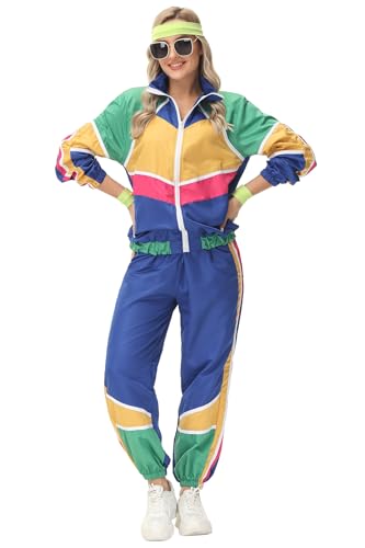 QOAUPO 80er Jahre Outfit Herren Damen Trainingsanzug Mit 1 Kopftuch Und 2 ÄrmelBad Taste Outfit 90er Jahre Outfit Damen Faschingskostüme Disco Outfit Paare Karneval Hippie Kostüm Karneval Kostüm QOAUPO 80er Jahre Outfit Herren Damen Trainingsanzug Mit 1 Kopftuch Und 2 ÄrmelBad Taste Outfit 90er Jahre Outfit Damen Faschingskostüme Disco Outfit Paare Karneval Hippie Kostüm Karneval Kostüm von QOAUPO