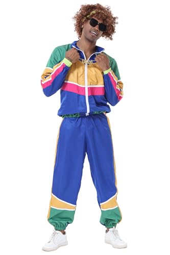 QOAUPO 80er Jahre Outfit Herren Damen Trainingsanzug Mit 1 Kopftuch Und 2 ÄrmelBad Taste Outfit 90er Jahre Outfit Damen Faschingskostüme Disco Outfit Paare Karneval Hippie Kostüm Karneval Kostüm QOAUPO 80er Jahre Outfit Herren Damen Trainingsanzug Mit 1 Kopftuch Und 2 ÄrmelBad Taste Outfit 90er Jahre Outfit Damen Faschingskostüme Disco Outfit Paare Karneval Hippie Kostüm Karneval Kostüm von QOAUPO
