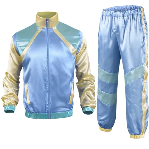 QOAUPO 90er Jahre Outfit Damen Herren Retro Trainingsanzug Paar Karneval Disco Outfit Bad Taste Outfit Klassische Jogginganzug 80er Jahre Outfit Zip Up Hippie Kostüm für Karneval Party QOAUPO 90er Jahre Outfit Damen Herren Retro Trainingsanzug Paar Karneval Disco Outfit Bad Taste Outfit Klassische Jogginganzug 80er Jahre Outfit Zip Up Hippie Kostüm für Karneval Party von QOAUPO