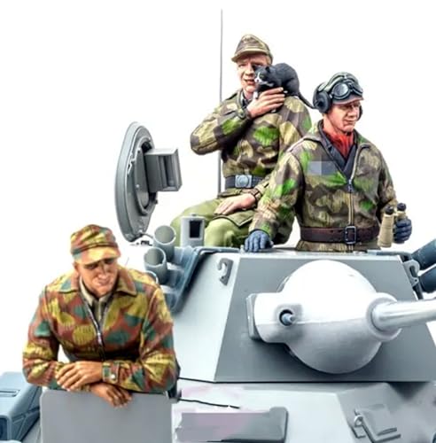 QOMJSDLP 1/16 WW2 German Tank Soldier Resin Model Kit Unbemalt und unmontiert Soldier Resin Model Kit (3 Figuren, Keine Panzer) // o5A-2q1 von QOMJSDLP