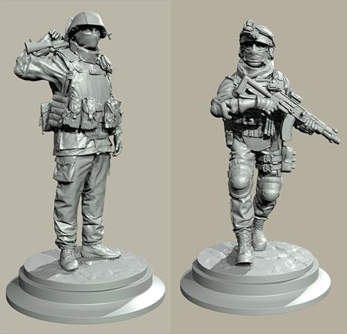 QOMJSDLP 1/35 Europäisches Kommando Soldat Resin Modellbausatz unbemalt und unmontiert Soldat Resin Modellbausatz (2 Figuren) //g7F3A24 von QOMJSDLP