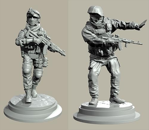 QOMJSDLP 1/35 European Commando Resin Soldier Model Kit, unbemaltes und unmontiertes Resinmodell (2 Figuren)//T6A7b1 von QOMJSDLP