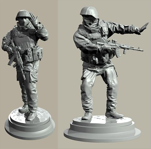 QOMJSDLP 1/35 European Commando Resin Soldier Model Kit, unbemaltes und unmontiertes Resinmodell (2 Figuren)//T6A7b11 von QOMJSDLP
