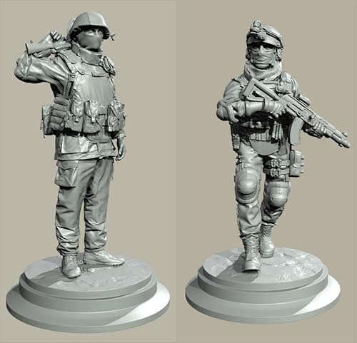 QOMJSDLP 1/35 European Commando Resin Soldier Model Kit, unbemaltes und unmontiertes Resinmodell (2 Figuren)//T6A7b23 von QOMJSDLP