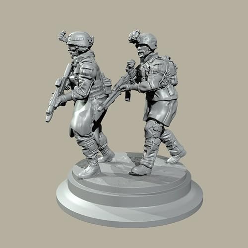 QOMJSDLP 1/35 European Commando Resin Soldier Model Kit, unbemaltes und unmontiertes Resinmodell (2 Figuren)//T6A7b29 von QOMJSDLP