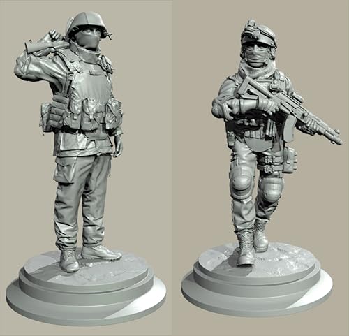 QOMJSDLP 1/35 European Commando Soldier Resin Model Kit Unbemalt und unmontiert Soldier Resin Model Kit (2-Personen)//o7A-3q22 von QOMJSDLP