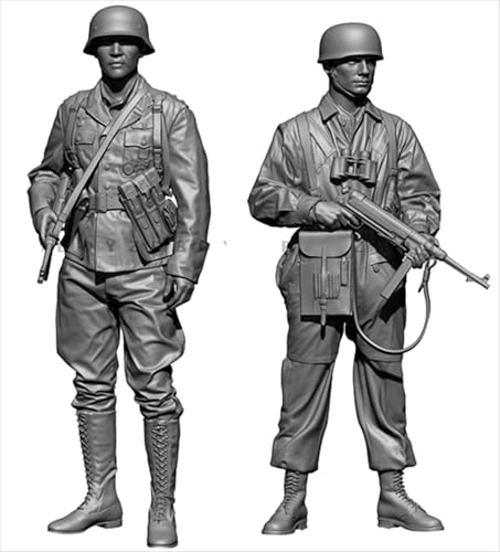 QOMJSDLP 1/35 WWII German Soldier Resin Model Kit Unbemalt und unmontiert Soldier Resin Model Kit (2-Personen)//g7F6A12 von QOMJSDLP