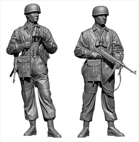 QOMJSDLP 1/35 WWII German Soldier Resin Soldier Model Kit Unbemaltes und unmontiertes Resin Modell (2 Personen)//T7A3b2 von QOMJSDLP