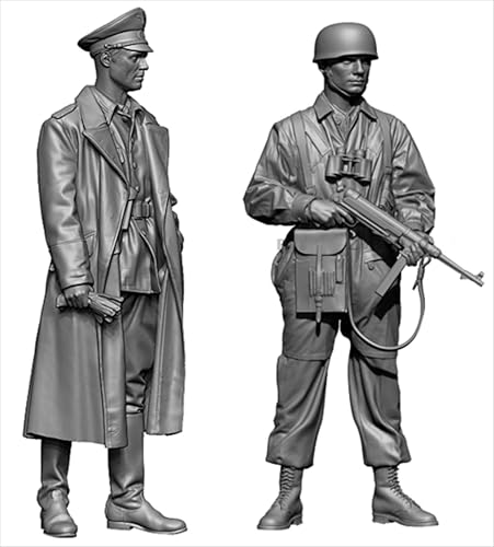 QOMJSDLP 1/35 WWII German Soldier Resin Soldier Model Kit Unbemaltes und unmontiertes Resin Modell (2 Personen)//T7A3b3 von QOMJSDLP
