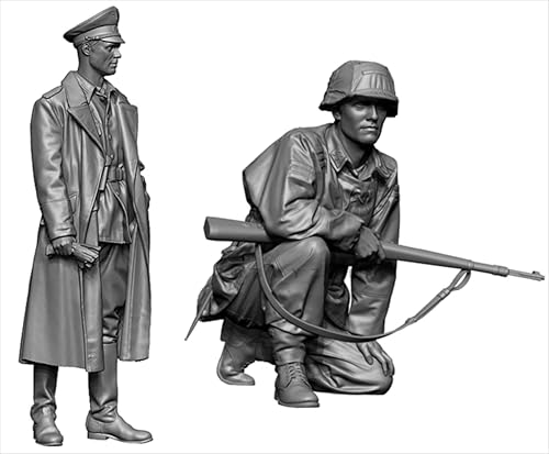 QOMJSDLP 1/35 WWII German Soldier Resin Soldier Model Kit Unbemaltes und unmontiertes Resin Modell (2 Personen)//T7A3b5 von QOMJSDLP