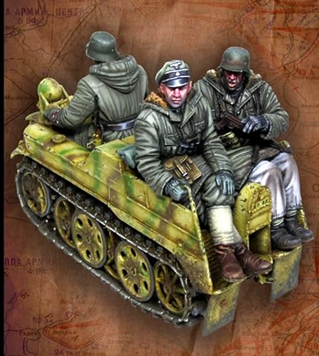 QOMJSDLP 1/35 WWII Panzersoldat Resin Modellbausatz Unbemalt und unmontiert Soldat Resin Modellbausatz (3 Figuren, Keine Panzer) // g7F1A2 von QOMJSDLP