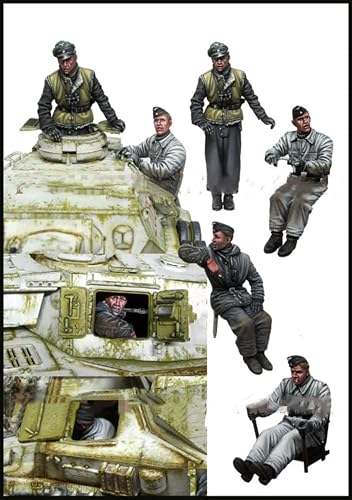 QOMJSDLP 1/35 WWII Tanker Resin Soldier Model Kit, unbemaltes und unmontiertes Resinmodell (4 Figuren, Keine Panzer) // T6A3b4 von QOMJSDLP