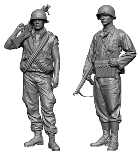QOMJSDLP 1/35 WWII US Soldier Resin Model Kit Unbemalt und unmontiert Soldier Resin Model Kit (2 Männer) // g7F5A3 von QOMJSDLP