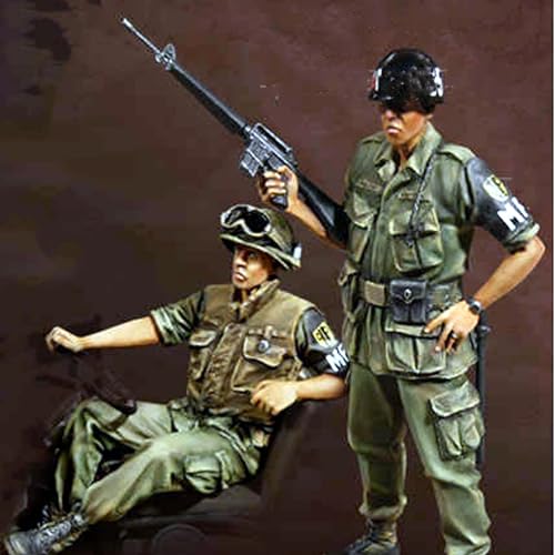 QOMJSDLP 1/35 WWII US Soldier Resin Soldier Model Kit Unbemaltes und unmontiertes Resin Modell (2 Personen)//T7A2b1 von QOMJSDLP