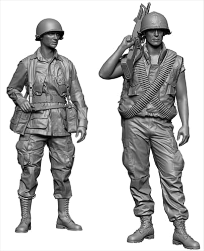 QOMJSDLP 1/35 WWII US Soldier Resin Soldier Model Kit Unbemaltes und unmontiertes Resin Modell (2 Personen)//T7A2b6 von QOMJSDLP