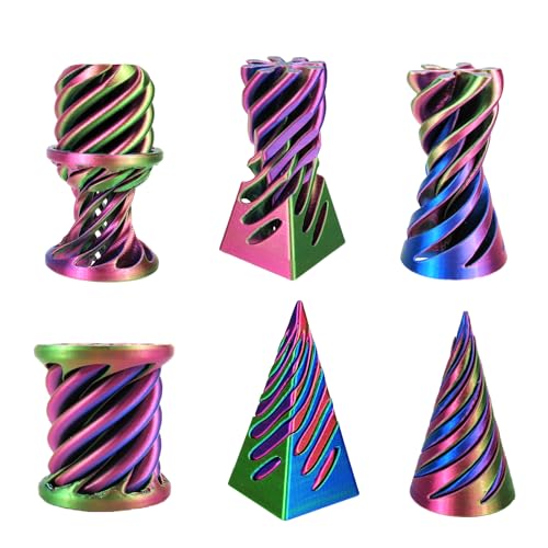 3D-gedruckte unmögliche Pyramide Passthrough Skulptur Kegel Zappelspielzeug Impossible Zylinder Angst Relief Spielzeug Magie Impossible Passthrough für Desktop Dekoration Spielzeug von QOUXZ