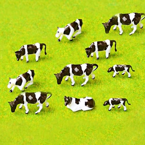 DIY Modelleisenbahn Tiere 30 Stück HO Skala Kühe für Bauernhofmalerei von QOXEZY
