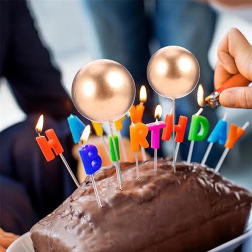 Glänzende Kuchendekoration für Geburtstagspartys, Schaumstoffkugeln, Silber- und Goldauswahl (30 Stück Gold) von QOXEZY