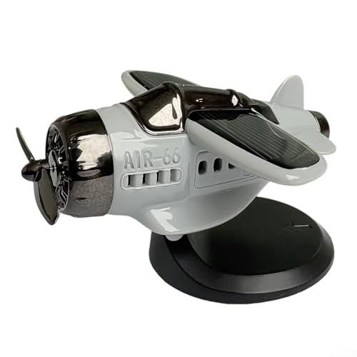 QOXEZY Auto Dekorativer Propeller Fighter mit Solarenergie-Funktionalität für verbessertes Fahrerlebnis (grau) von QOXEZY