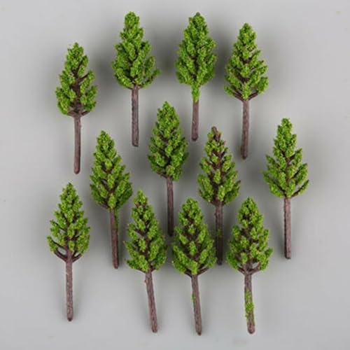 Vervollständigen Sie Ihr Diorama mit 100 realistischen Kiefernbäumen für Zugmodelle im N- und Z-Maßstab. Jeder Baum ist 38 mm hoch von QOXEZY