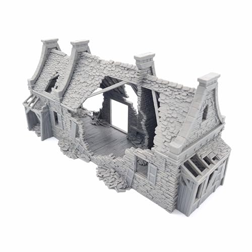 QP3D - Ruined Wargaming Medieval Terrain - Village Stone House, Scenery for Tabletop Games 28-32mm Scale Miniatures, 16-20 Century European Building for RPG 2WW Railway Modeling QP3D - Ruined Wargaming Medieval Terrain - Village Stone House, Scenery for Tabletop Games 28-32mm Scale Miniatures, 16-20 Century European Building for RPG 2WW Railway Modeling von QP3D Wargames