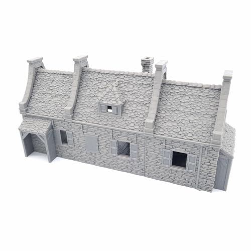 QP3D - Steinhaus-Modellgelände, Wargaming-Landschaft für Tischplatte, 28–32 mm Maßstab, 16–20 Jahrhundert mittelalterliches europäisches Gebäude für RPG 2WW und Eisenbahnmodellierung, bewegliche von QP3D Wargames