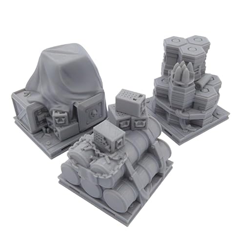 QP3D - Wargaming Futuristisches industrielles Versorgungsgelände, 3 Zubehör-Paletten für Tisch-Kriegsspiele, 28–32 mm Skala für Sci-Fi, RPG, 3D-gedruckt und lackierbar von QP3D Wargames