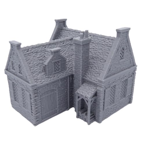 QP3D - Wargaming Steinhaus Modell Gelände, Landschaft für Tischspiel, 15 mm Maßstab, 16-20 Jahrhundert mittelalterliches europäisches Gebäude für RPG 2WW Eisenbahnmodellierung, 3D-gedruckt und von QP3D Wargames