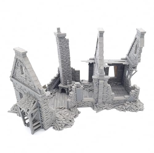 QP3D - Wargaming Terrain - Ruiniertes Steinhaus, Landschaft für Tischspiele, Miniaturen im Maßstab 28–32 mm, mittelalterliches europäisches Gebäude aus dem 16–20. Jahrhundert für RPG 2WW QP3D - Wargaming Terrain - Ruiniertes Steinhaus, Landschaft für Tischspiele, Miniaturen im Maßstab 28–32 mm, mittelalterliches europäisches Gebäude aus dem 16–20. Jahrhundert für RPG 2WW von QP3D Wargames
