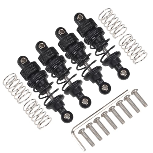 1/10 Drift Auto Aluminium Öl Schocks Dämpfer for Tamiya TT02 HSP HPI Redcat Yokomo Kyosho On Road Touring Racing Upgrade Teile(Zwart) von QPAJWAKS