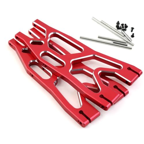1/5 Aluminiumlegierung Vorne und Hinten Schwingarmblock C Lenkbecher Upgrade Kit for Traxxas X-MAXX Big X Metallzubehörteile(Lower Swing Arm-Red) von QPAJWAKS