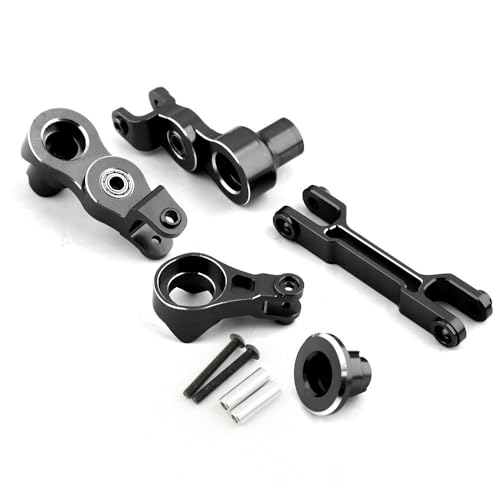1/5 Aluminiumlegierung Vorne und Hinten Schwingarmblock C Lenkbecher Upgrade Kit for Traxxas X-MAXX Big X Metallzubehörteile(Steering Group-Black) von QPAJWAKS
