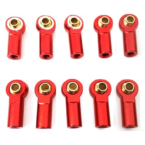 10 Stücke M3 * 19mm Länge Metall Link Spurstangenkopf Kugelgelenk for 1/10 RC Crawler AXIAL SCX10 D90 D110 Tamiya CC01(M3 Ball Joint-Red) von QPAJWAKS